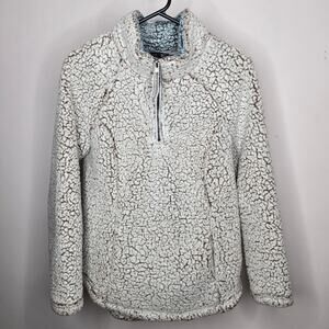 Stoic Women's Cozy Fleece ½ Zip Pullover Sherpa Sweater w/ Front Pocket Size M